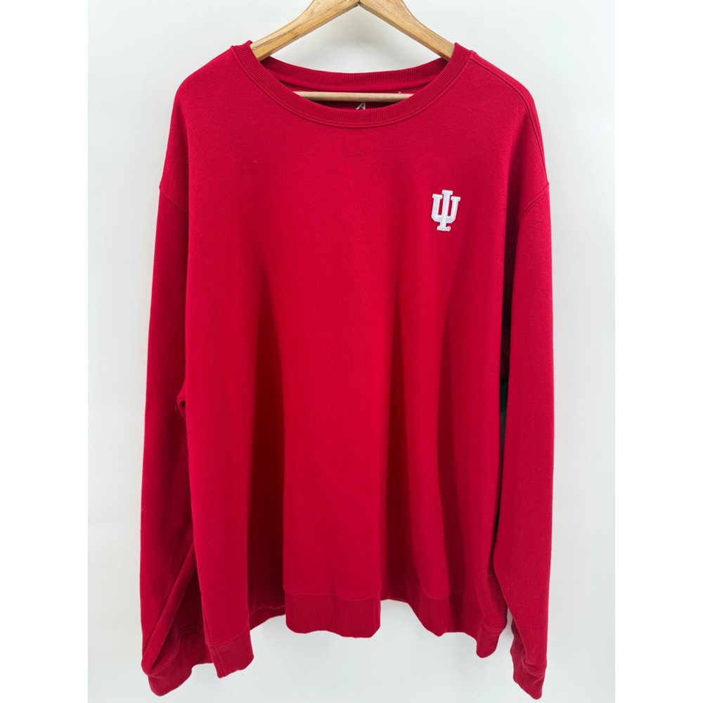 Antigua Indiana University Hoosiers Crewneck Sweatshirt Red Mens 3XLT IU Logo